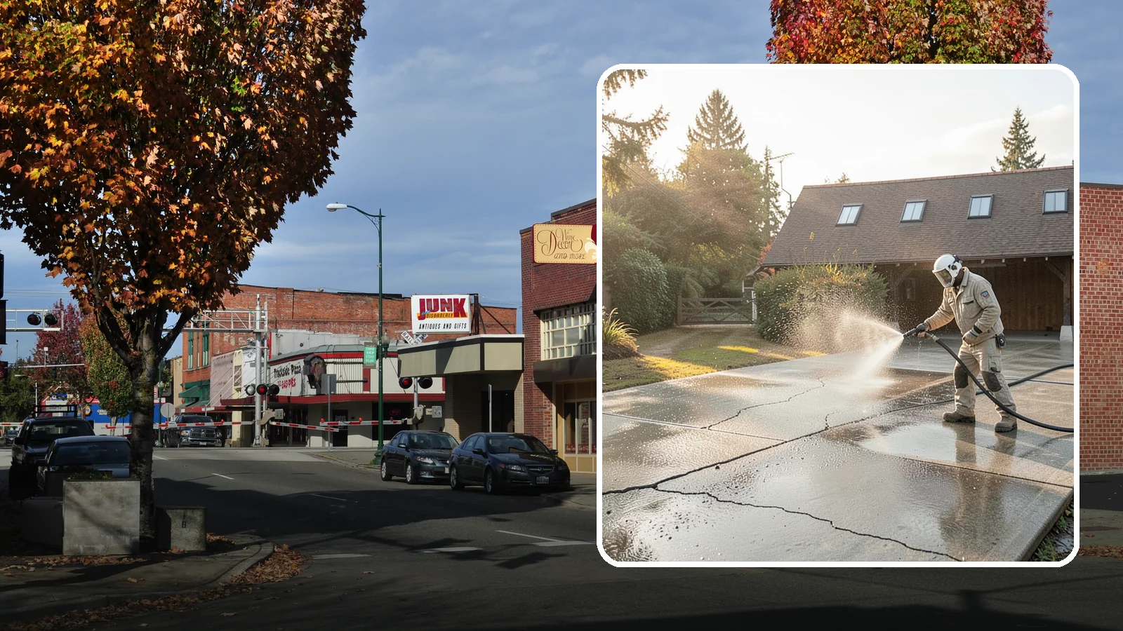 Driveway Sealing Preparation in Puyallup, Pierce County, WA - Thorough cleaning and prep that gets a driveway ready for a durable, long-lasting sealant application.