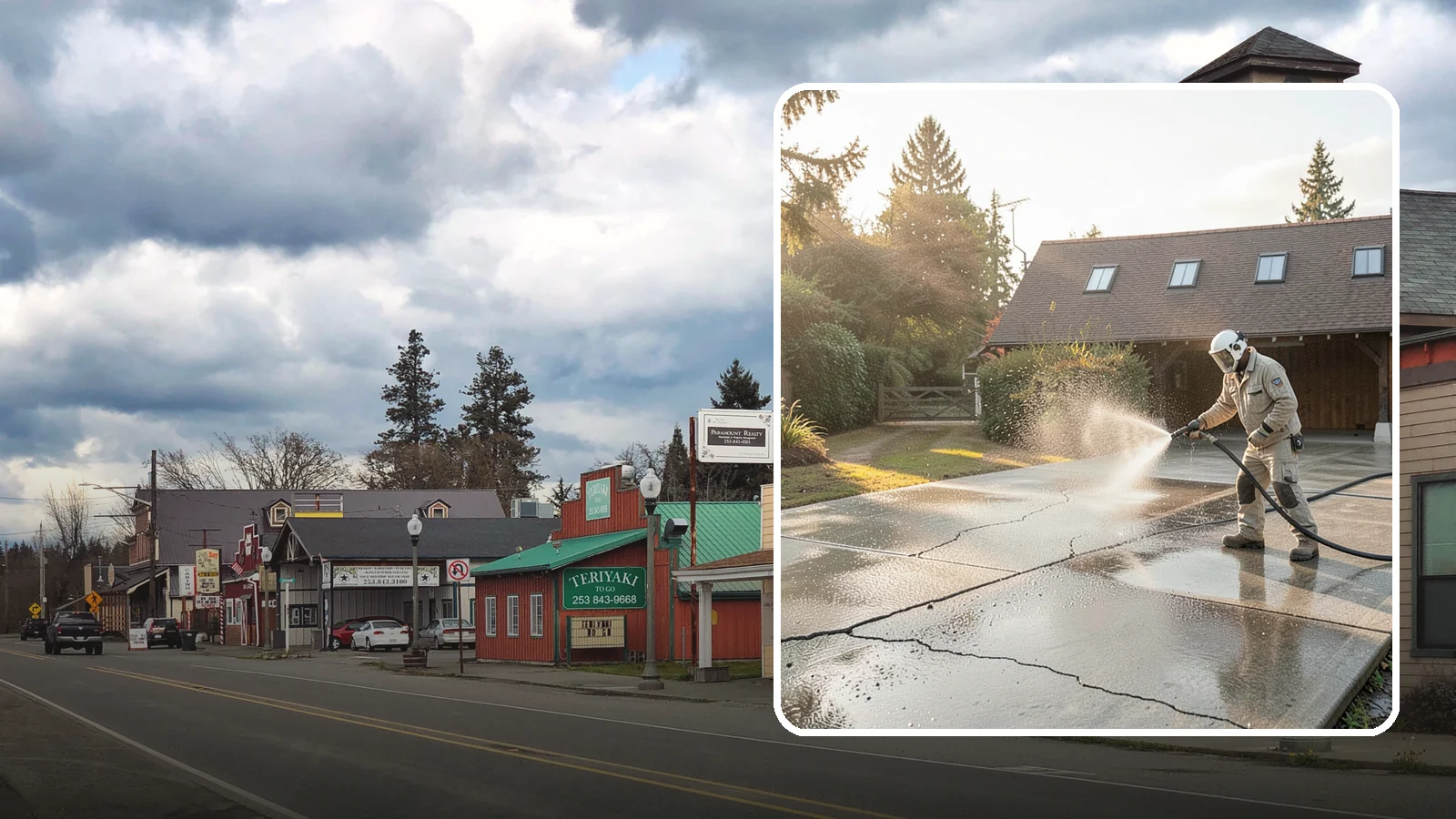 Driveway Sealing Preparation in Roy, Pierce County, WA - Thorough cleaning and prep that gets a driveway ready for a durable, long-lasting sealant application.