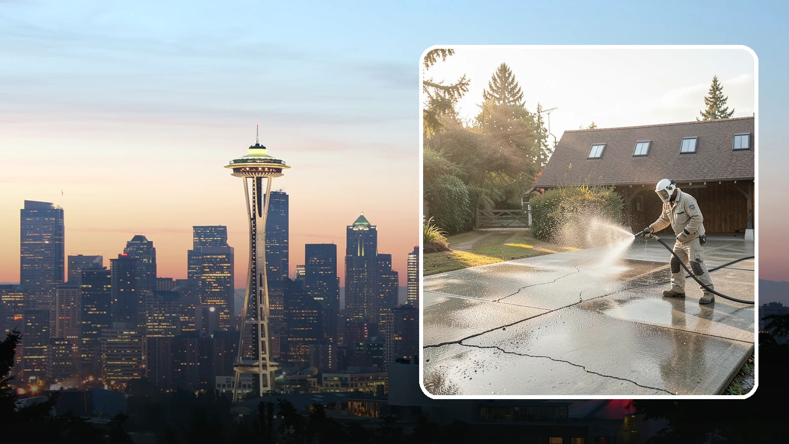 Driveway Sealing Preparation in Seattle, King County, WA - Thorough cleaning and prep that gets a driveway ready for a durable, long-lasting sealant application.