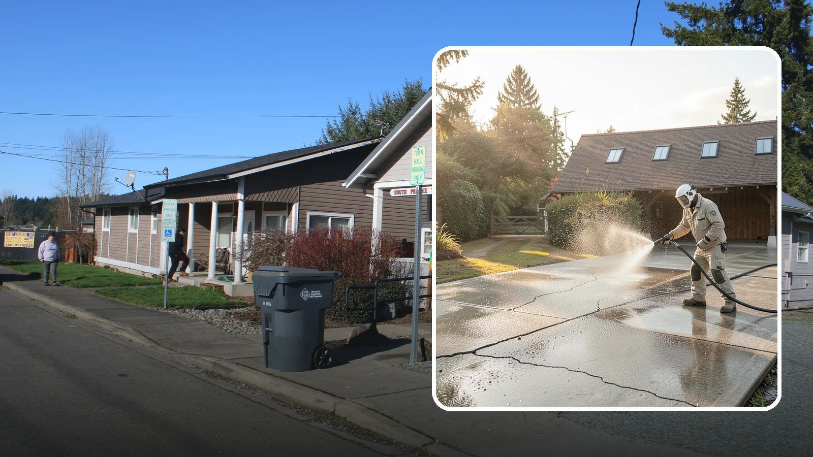 Driveway Sealing Preparation in South Prairie, Pierce County, WA - Thorough cleaning and prep that gets a driveway ready for a durable, long-lasting sealant application.