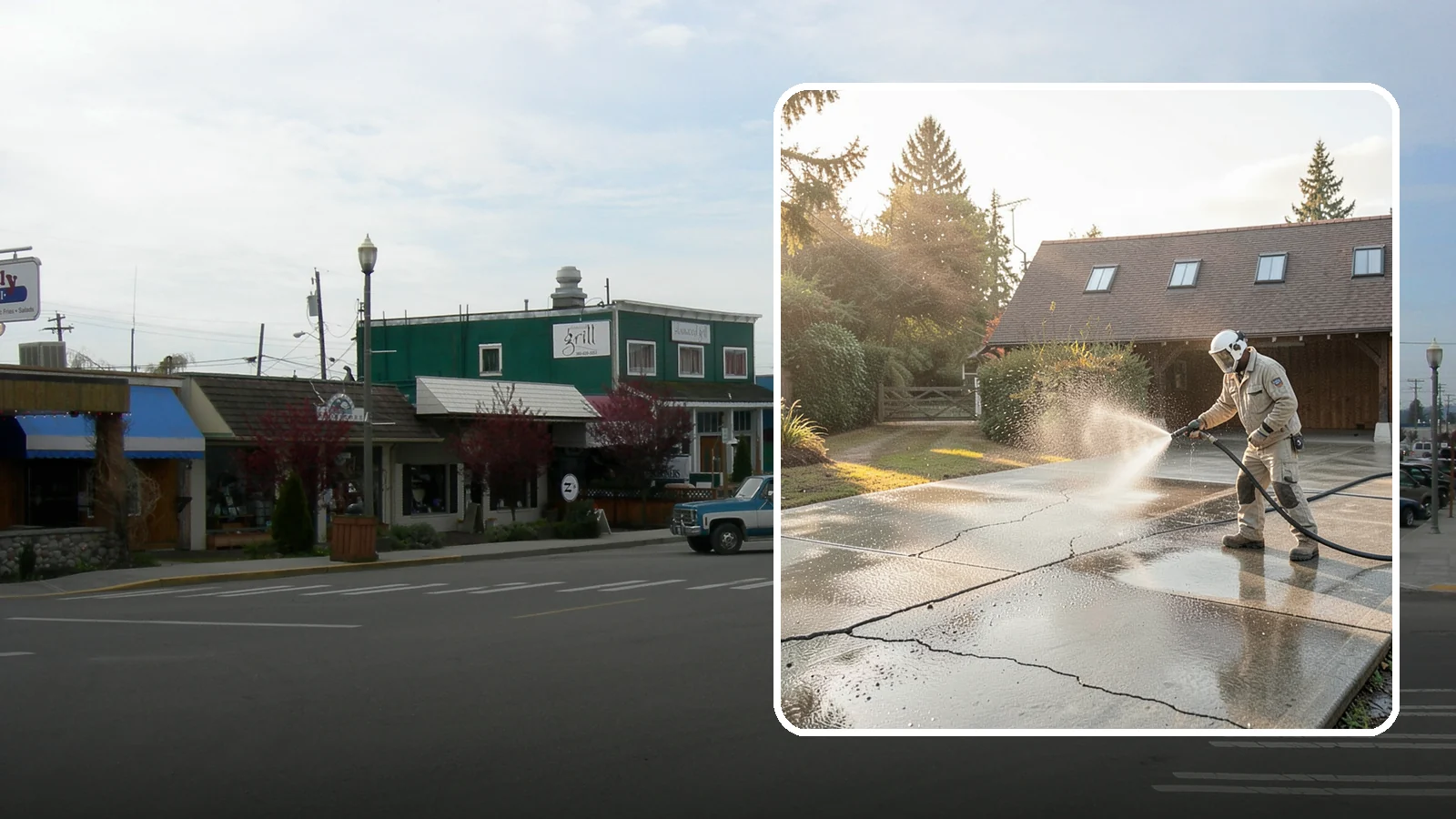 Driveway Sealing Preparation in Stanwood, Snohomish County, WA - Thorough cleaning and prep that gets a driveway ready for a durable, long-lasting sealant application.