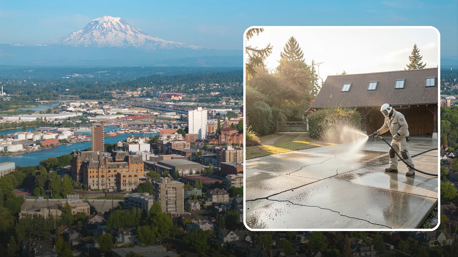 Driveway Sealing Preparation in Tacoma, Pierce County, WA - Thorough cleaning and prep that gets a driveway ready for a durable, long-lasting sealant application.