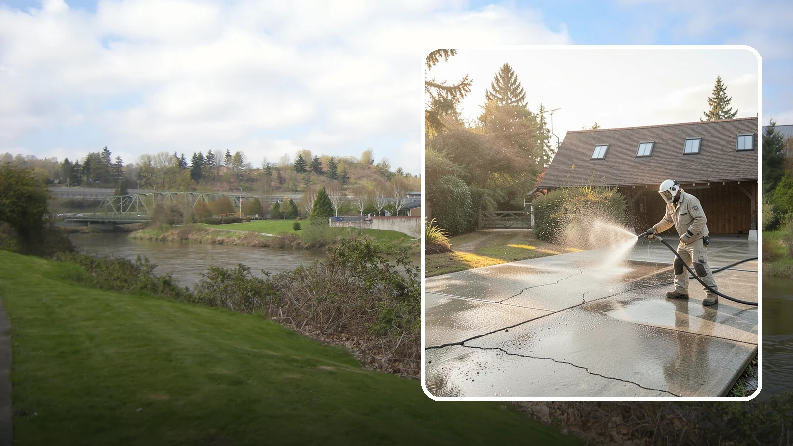 Driveway Sealing Preparation in Tukwila, King County, WA - Thorough cleaning and prep that gets a driveway ready for a durable, long-lasting sealant application.