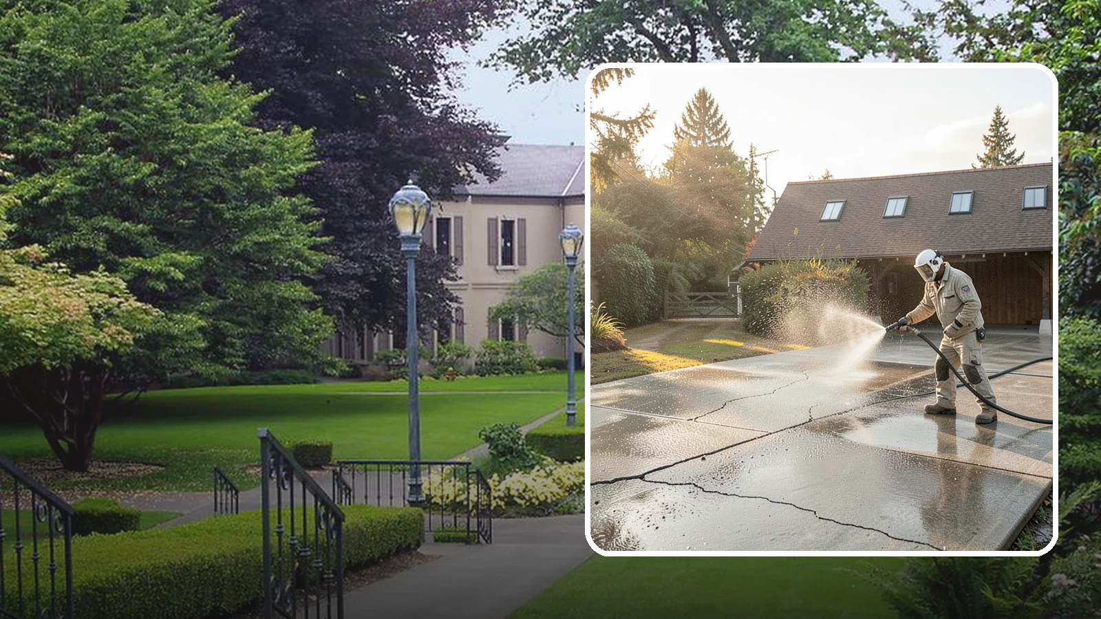 Driveway Sealing Preparation in Woodinville, King County, WA - Thorough cleaning and prep that gets a driveway ready for a durable, long-lasting sealant application.