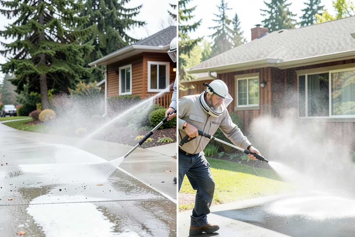 Driveway Sealing in Arlington, Snohomish County, WA - Wash the driveway and treat any oil, rust, or organic staining