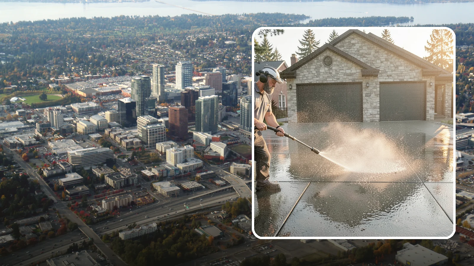Driveway Sealing in Bellevue, King County, WA - Protective sealing for asphalt and concrete driveways that guards the surface against Washington's relentless rain, oil, and...