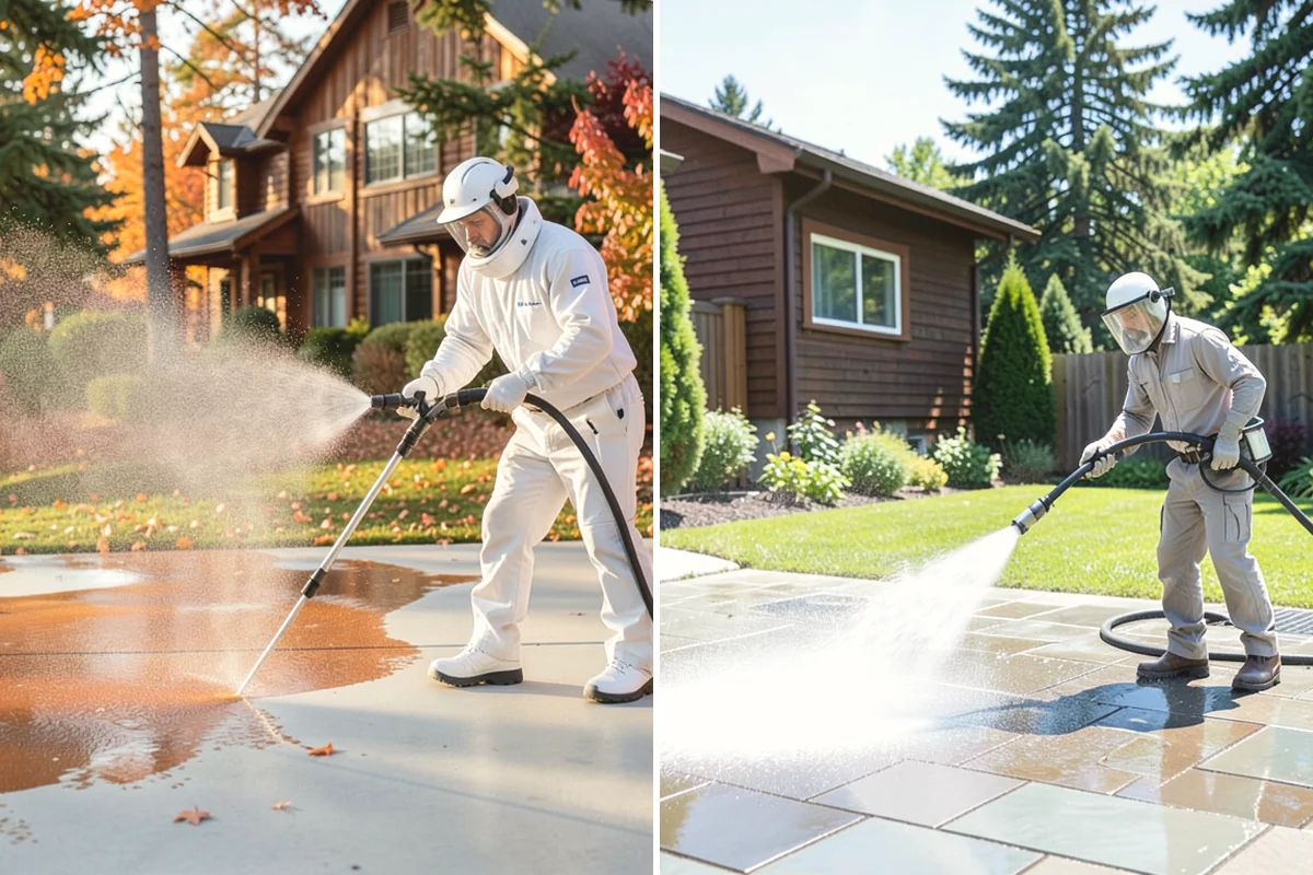 Driveway Sealing in Monroe, Snohomish County, WA - Wash the driveway and treat any oil, rust, or organic staining