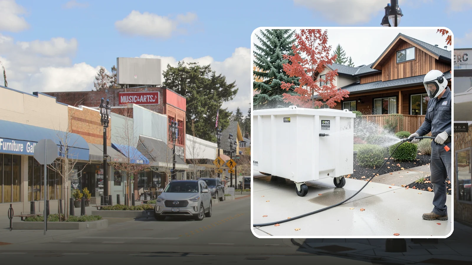 Dumpster Cleaning in Bothell, King County, WA - We wash and sanitize dumpsters and large trash bins in Washington to eliminate odor and pest-attracting residue.