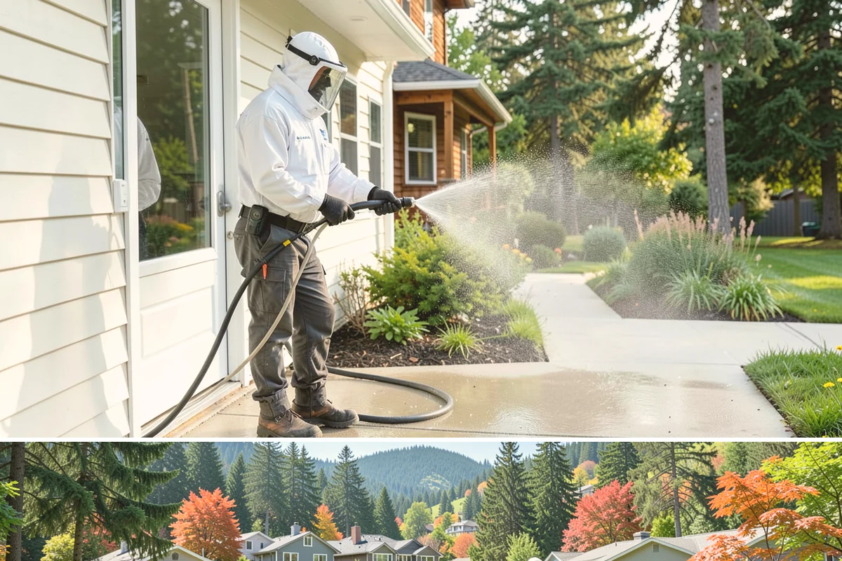 Dumpster Cleaning in Fircrest, Pierce County, WA - Dumpsters need cleaning monthly year-round, since Washington's moisture keeps waste damp and odor active in every season.