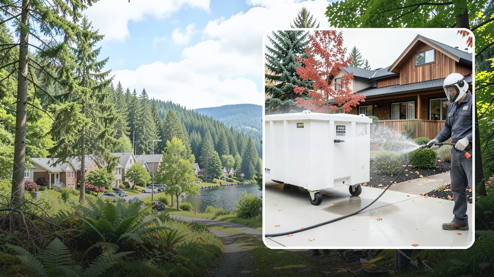 Dumpster Cleaning in Lake Forest Park, King County, WA - We wash and sanitize dumpsters and large trash bins in Washington to eliminate odor and pest-attracting residue.