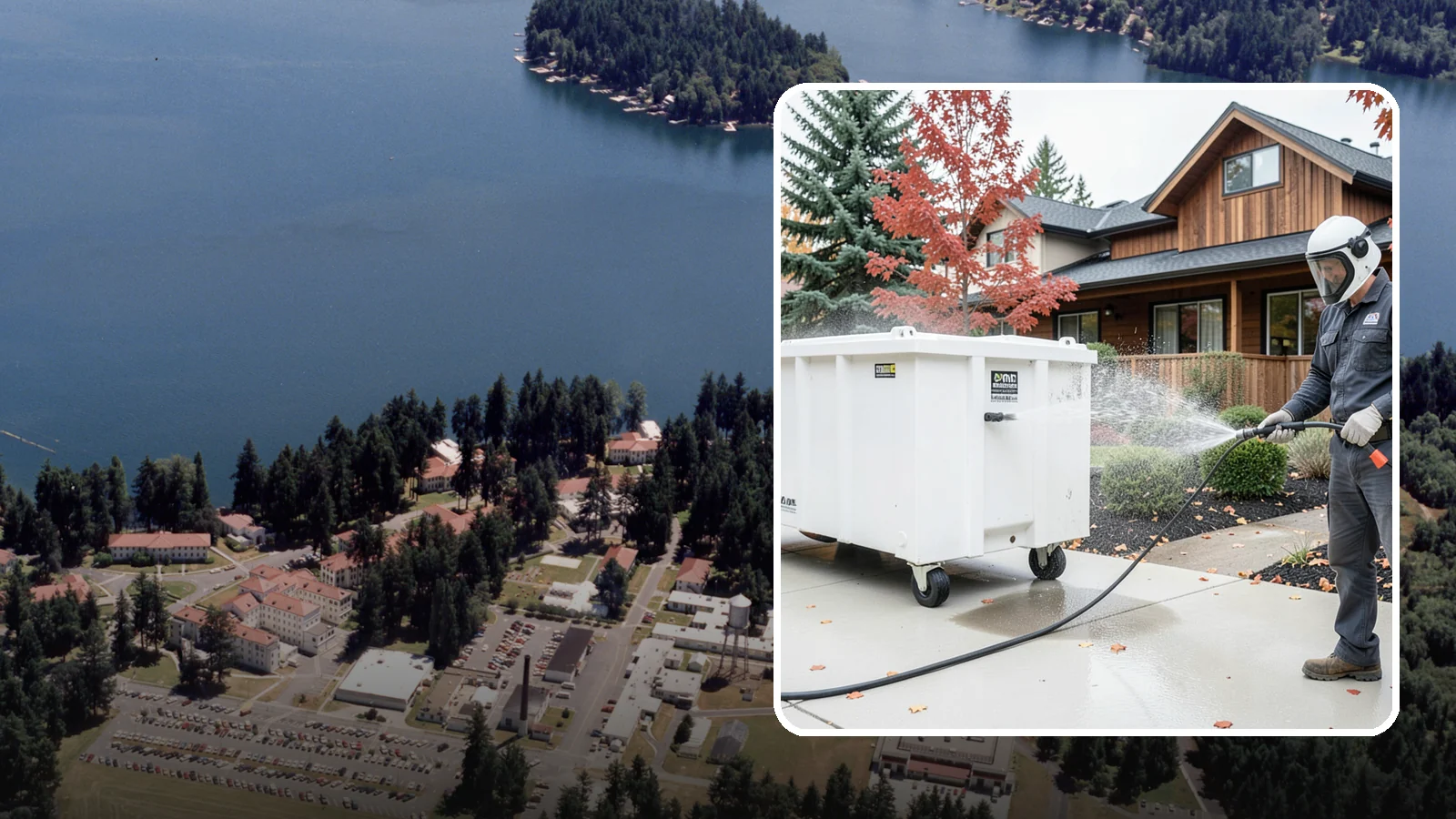 Dumpster Cleaning in Lakewood, Pierce County, WA - We wash and sanitize dumpsters and large trash bins in Washington to eliminate odor and pest-attracting residue.