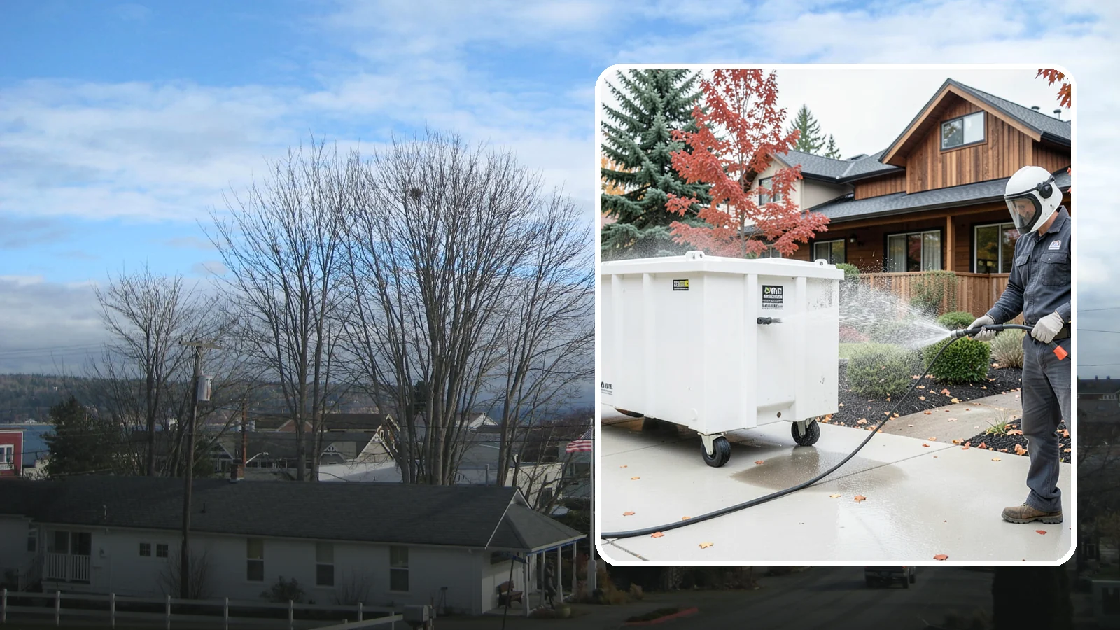 Dumpster Cleaning in Langley, Island County, WA - We wash and sanitize dumpsters and large trash bins in Washington to eliminate odor and pest-attracting residue.
