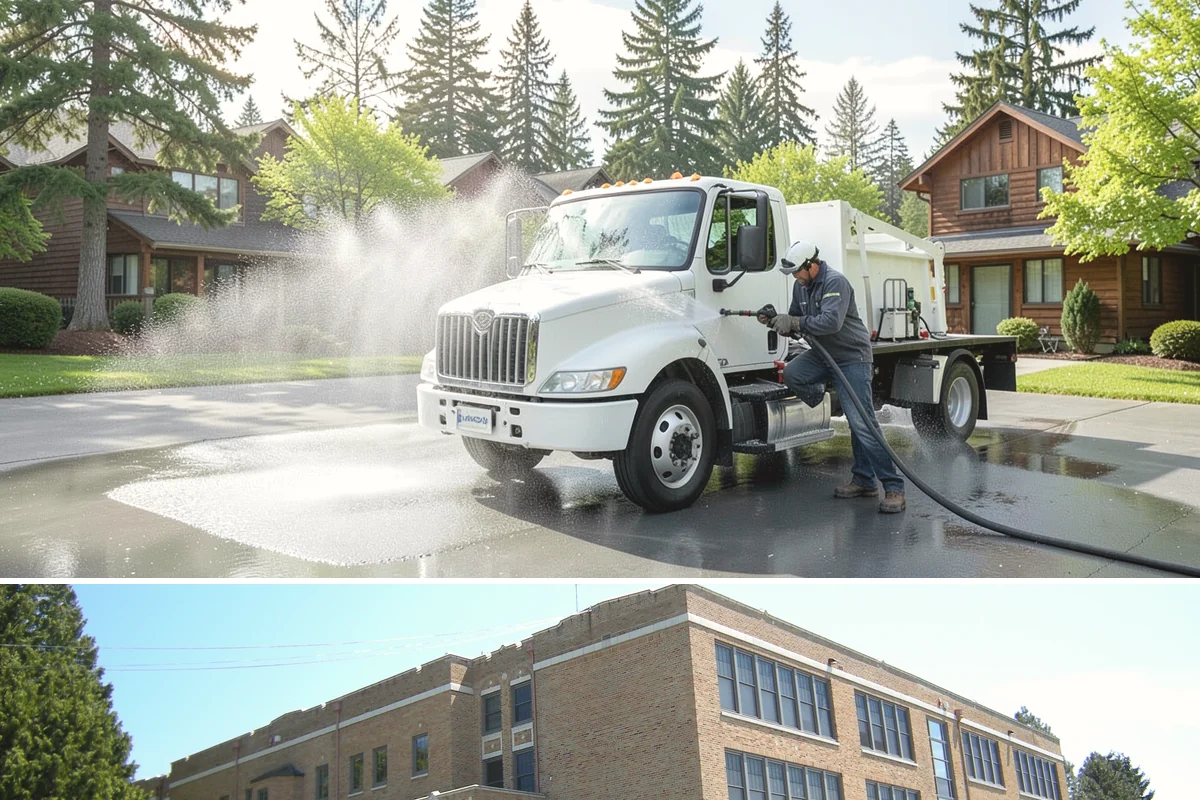 Dumpster Cleaning in Maple Valley, King County, WA - Dumpsters need cleaning monthly year-round, since Washington's moisture keeps waste damp and odor active in every season.