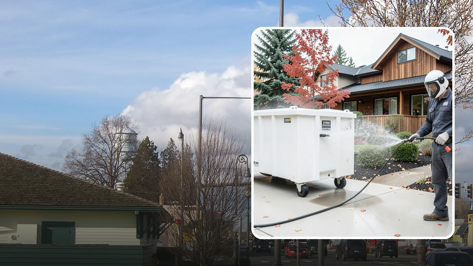Dumpster Cleaning in Marysville, Snohomish County, WA - We wash and sanitize dumpsters and large trash bins in Washington to eliminate odor and pest-attracting residue.