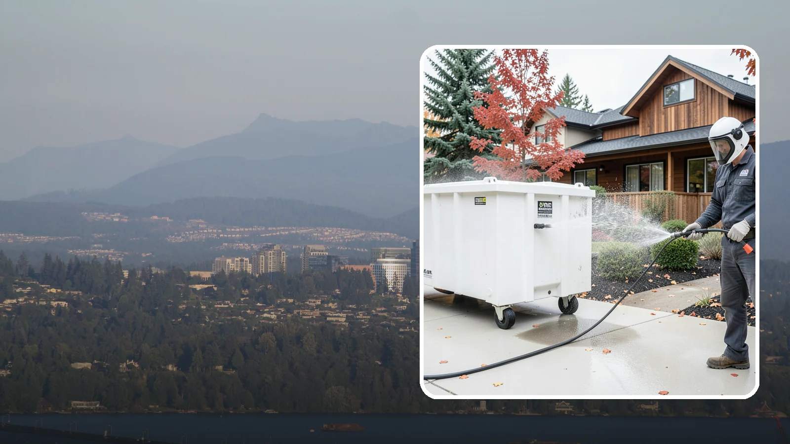 Dumpster Cleaning in Medina, King County, WA - We wash and sanitize dumpsters and large trash bins in Washington to eliminate odor and pest-attracting residue.