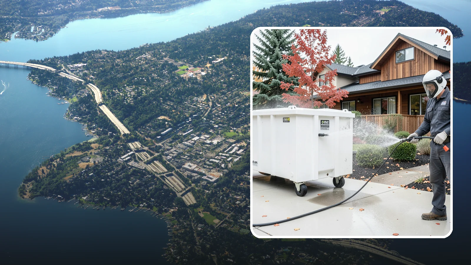 Dumpster Cleaning in Mercer Island, King County, WA - We wash and sanitize dumpsters and large trash bins in Washington to eliminate odor and pest-attracting residue.