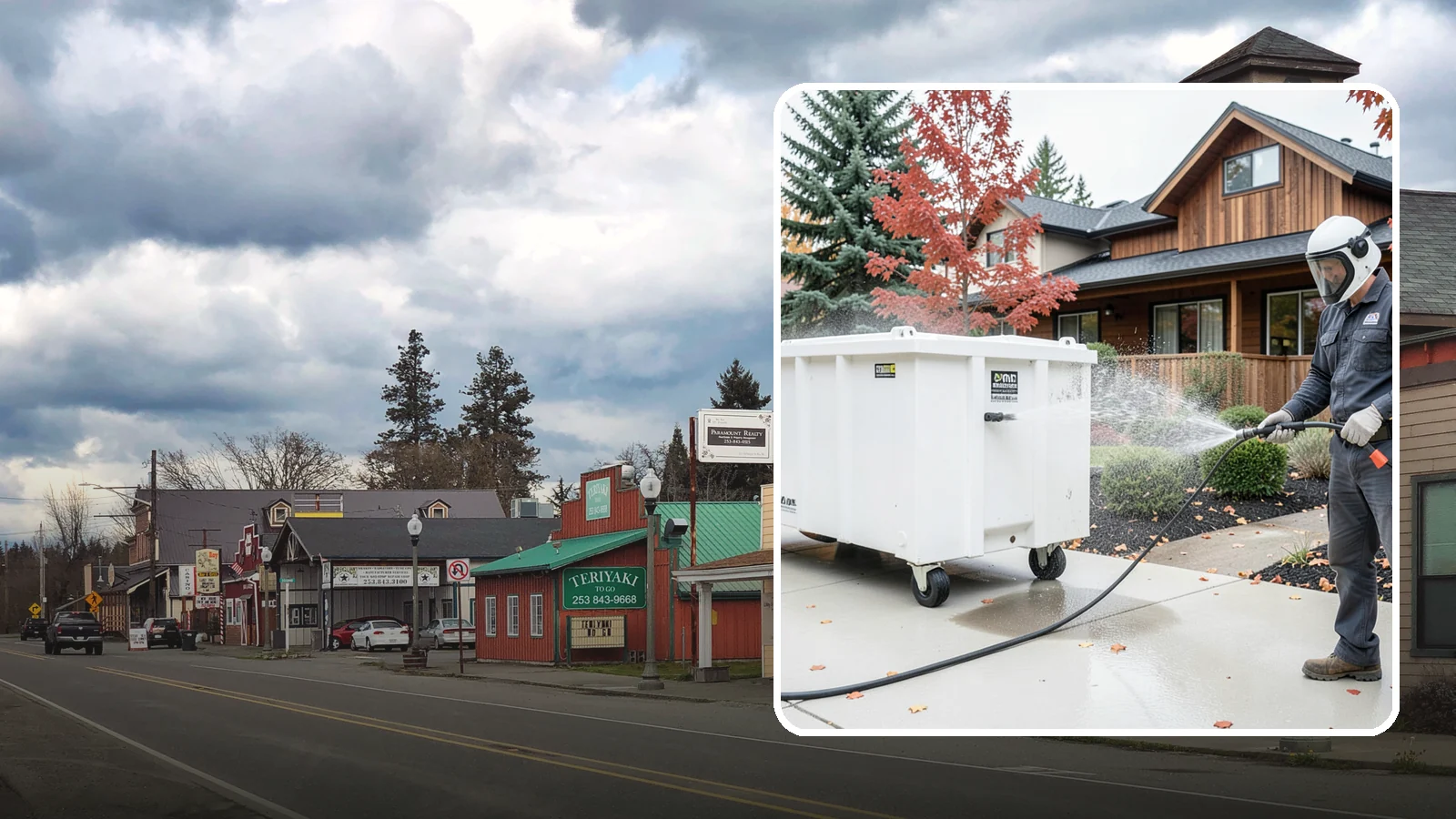 Dumpster Cleaning in Roy, Pierce County, WA - We wash and sanitize dumpsters and large trash bins in Washington to eliminate odor and pest-attracting residue.