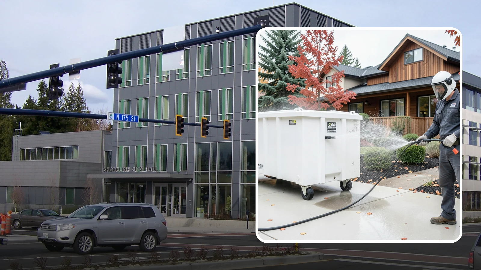Dumpster Cleaning in Shoreline, King County, WA - We wash and sanitize dumpsters and large trash bins in Washington to eliminate odor and pest-attracting residue.