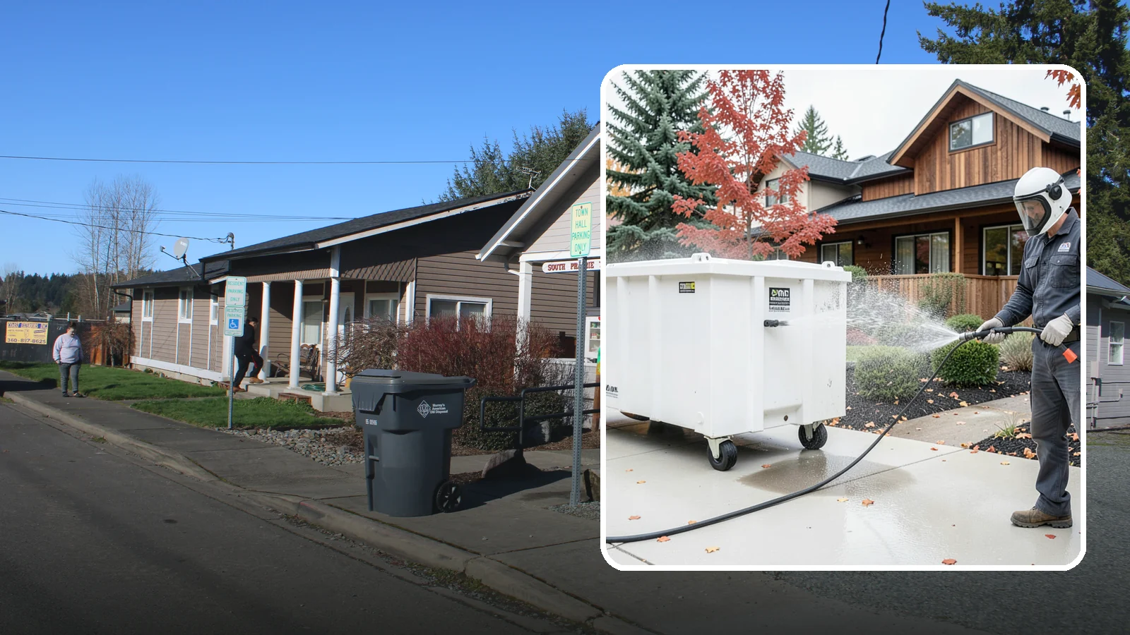 Dumpster Cleaning in South Prairie, Pierce County, WA - We wash and sanitize dumpsters and large trash bins in Washington to eliminate odor and pest-attracting residue.