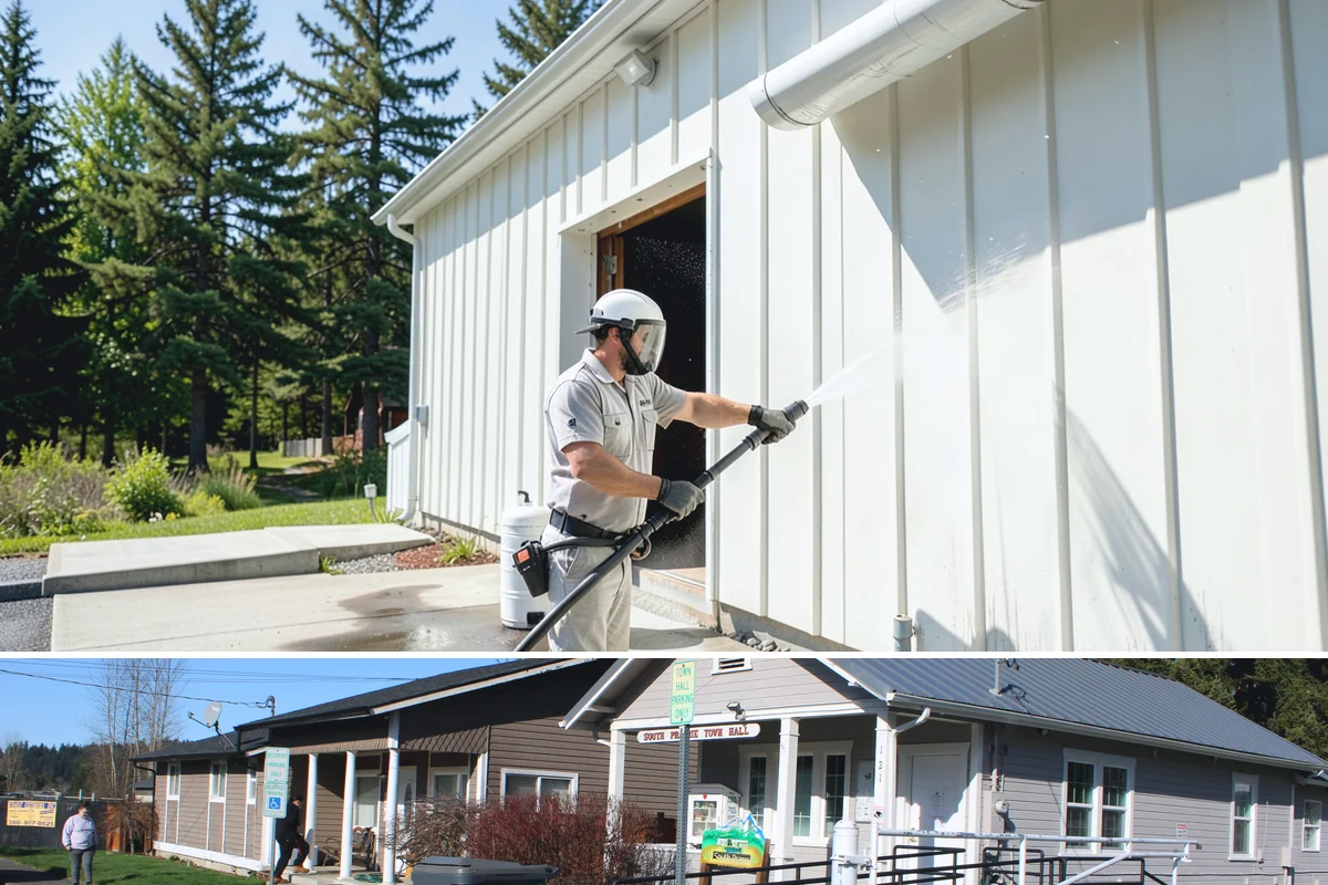 Dumpster Cleaning in South Prairie, Pierce County, WA - Dumpsters need cleaning monthly year-round, since Washington's moisture keeps waste damp and odor active in every season.