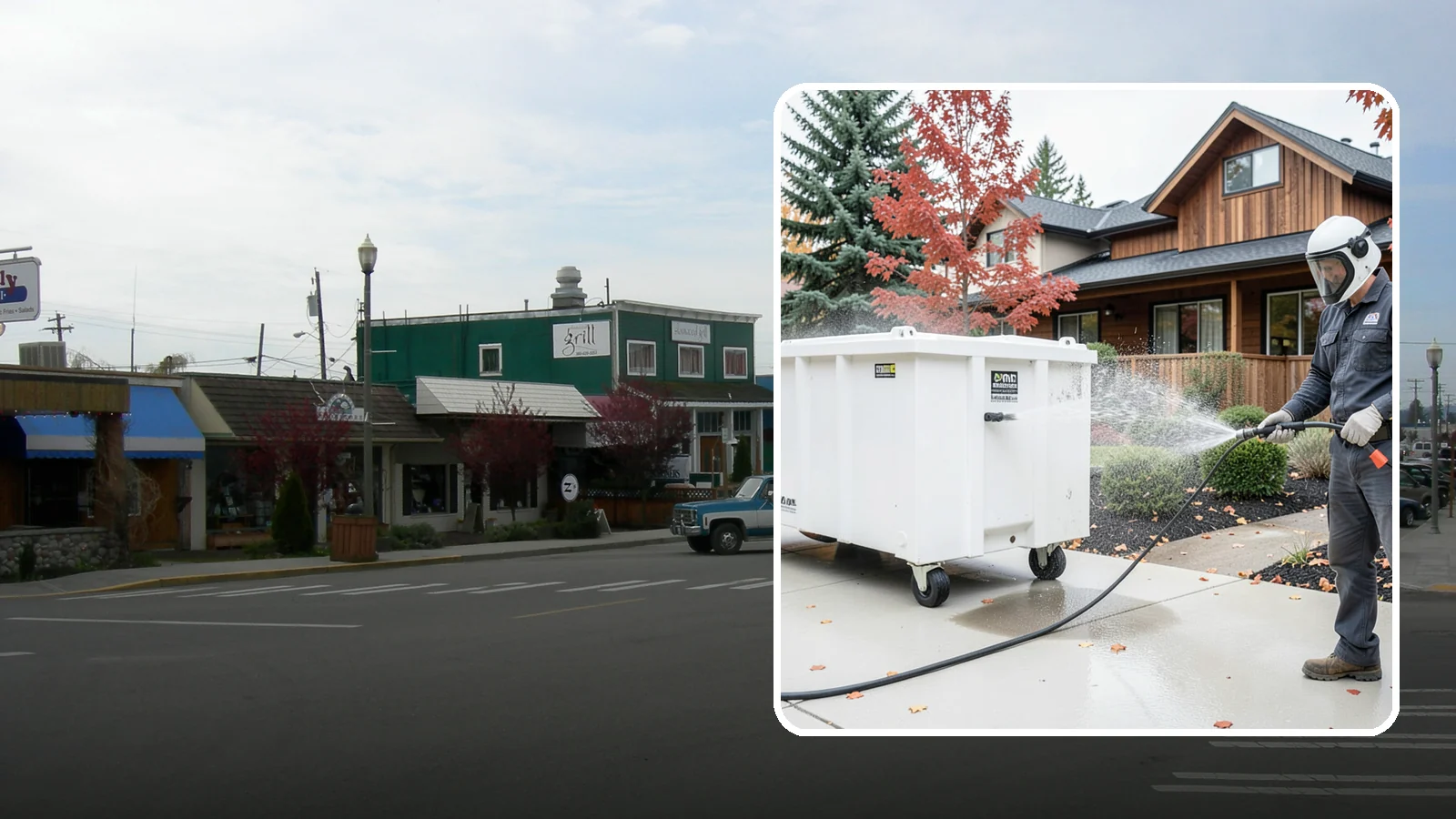 Dumpster Cleaning in Stanwood, Snohomish County, WA - We wash and sanitize dumpsters and large trash bins in Washington to eliminate odor and pest-attracting residue.