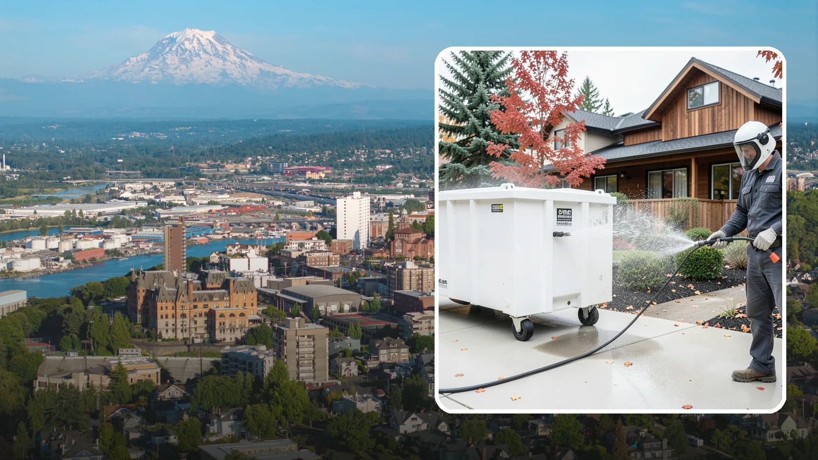 Dumpster Cleaning in Tacoma, Pierce County, WA - We wash and sanitize dumpsters and large trash bins in Washington to eliminate odor and pest-attracting residue.
