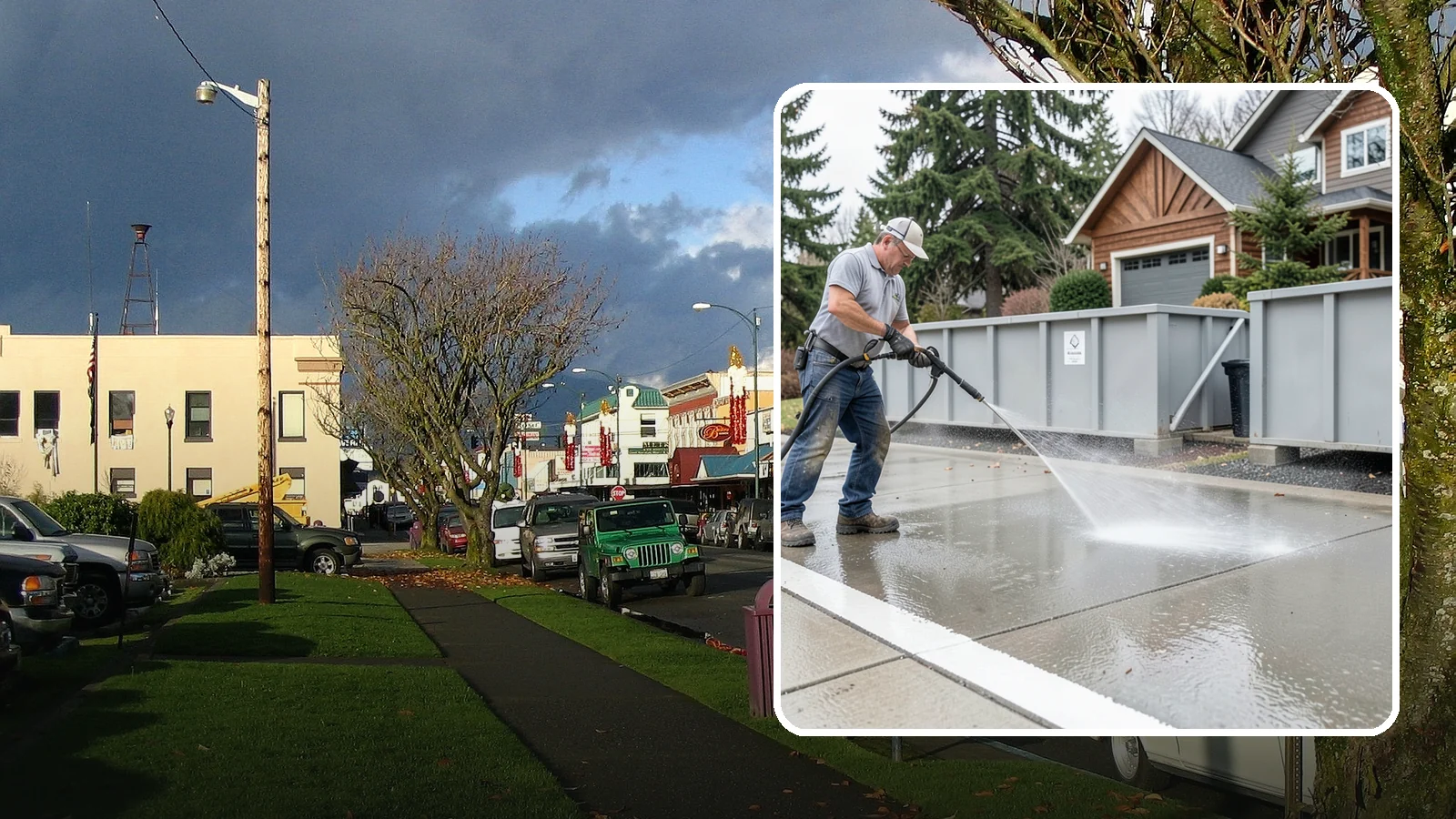 Dumpster Pad Cleaning in Arlington, Snohomish County, WA - We scrub and sanitize dumpster pads at Washington businesses to eliminate odor, grime, and pest-attracting residue.