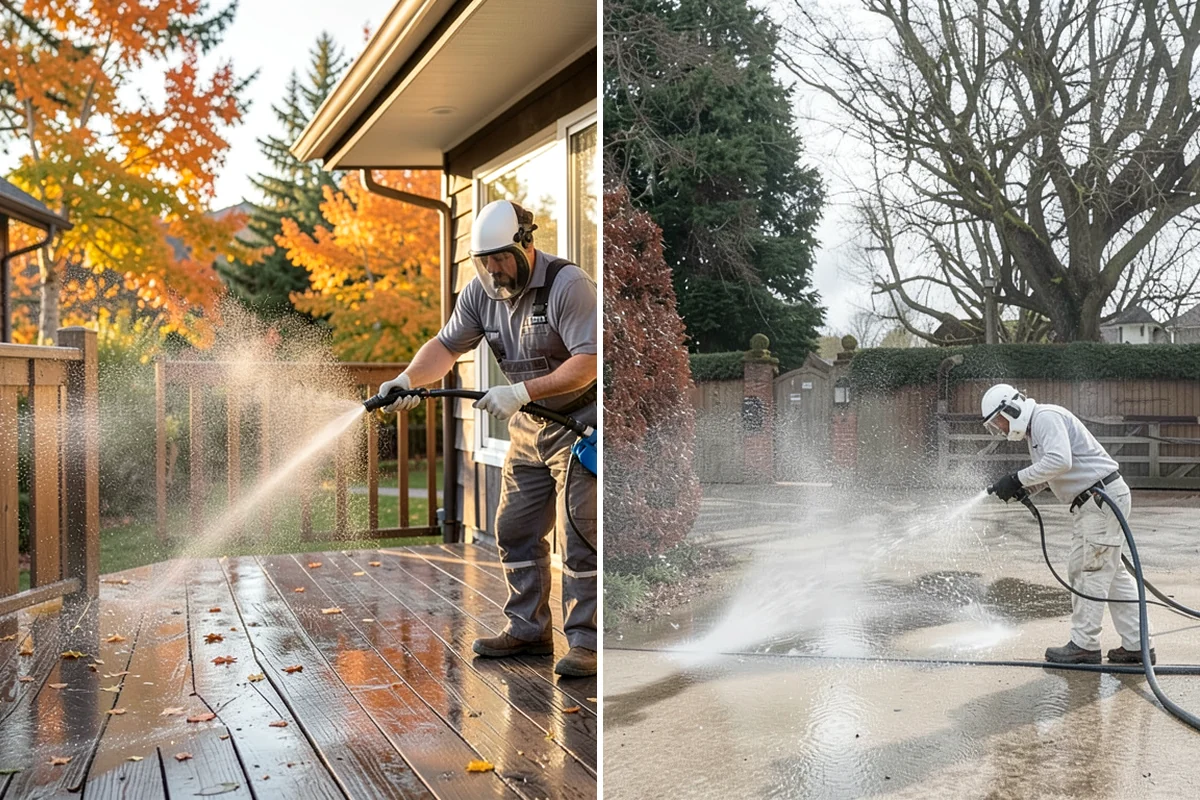 Dumpster Pad Cleaning in Arlington, Snohomish County, WA - Clear loose debris from the pad and enclosure