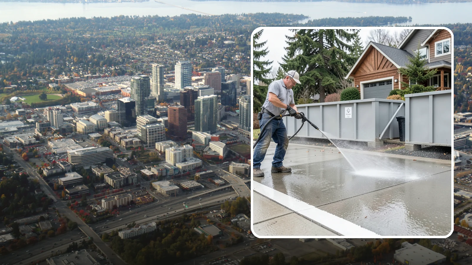 Dumpster Pad Cleaning in Bellevue, King County, WA - We scrub and sanitize dumpster pads at Washington businesses to eliminate odor, grime, and pest-attracting residue.