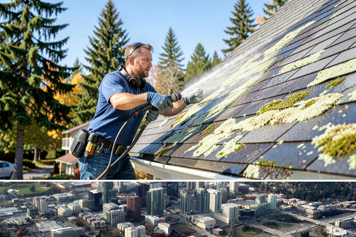 Dumpster Pad Cleaning in Bellevue, King County, WA - Dumpster pads should be cleaned monthly year-round, since Washington's damp air keeps waste residue from drying and worsens odor.