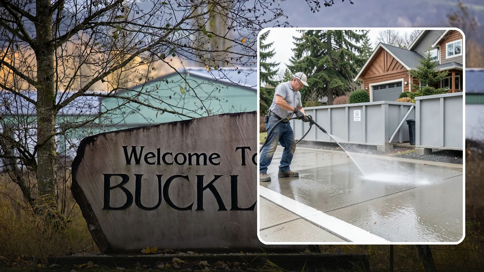 Dumpster Pad Cleaning in Buckley, Pierce County, WA - We scrub and sanitize dumpster pads at Washington businesses to eliminate odor, grime, and pest-attracting residue.