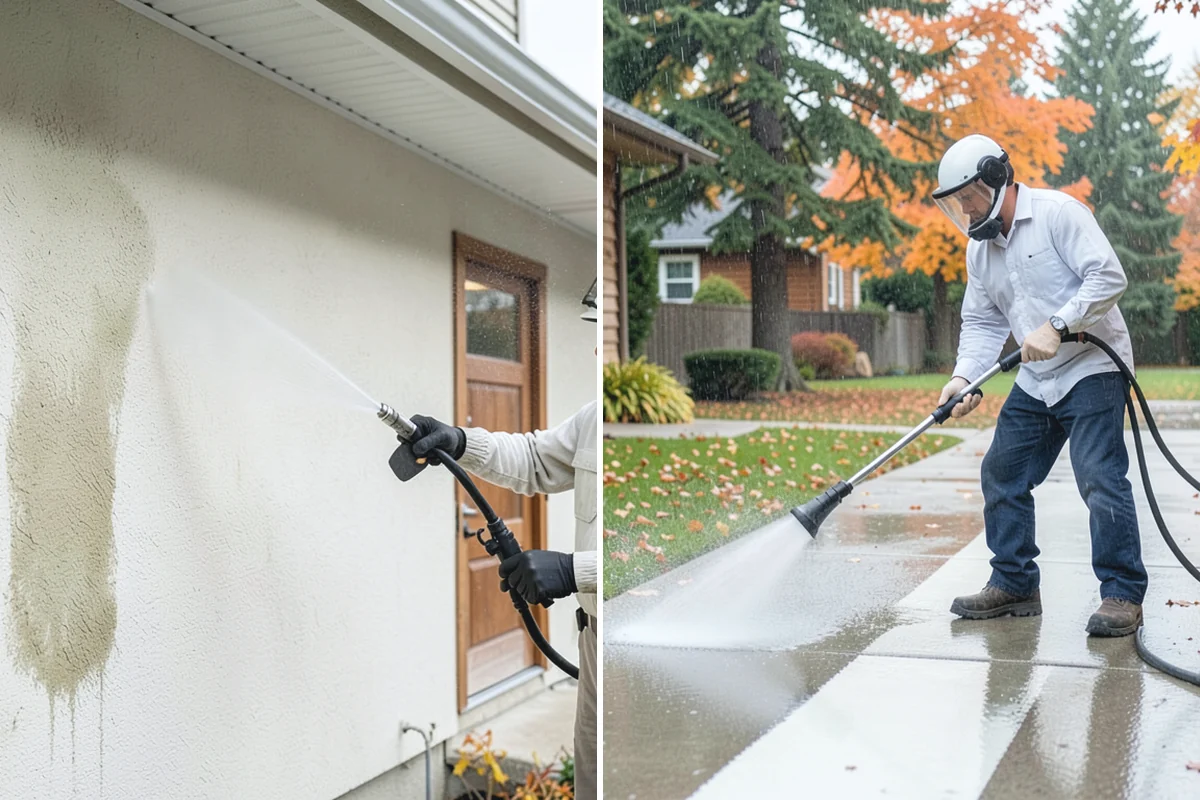 Dumpster Pad Cleaning in Buckley, Pierce County, WA - Clear loose debris from the pad and enclosure