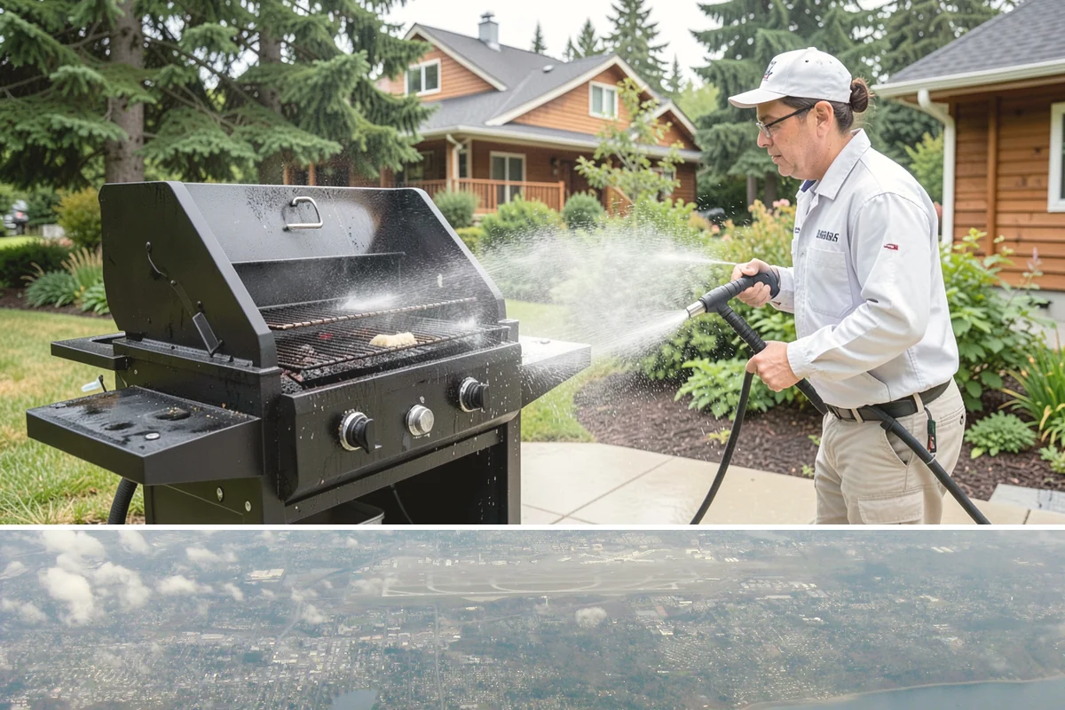 Dumpster Pad Cleaning in Burien, King County, WA - Dumpster pads should be cleaned monthly year-round, since Washington's damp air keeps waste residue from drying and worsens odor.