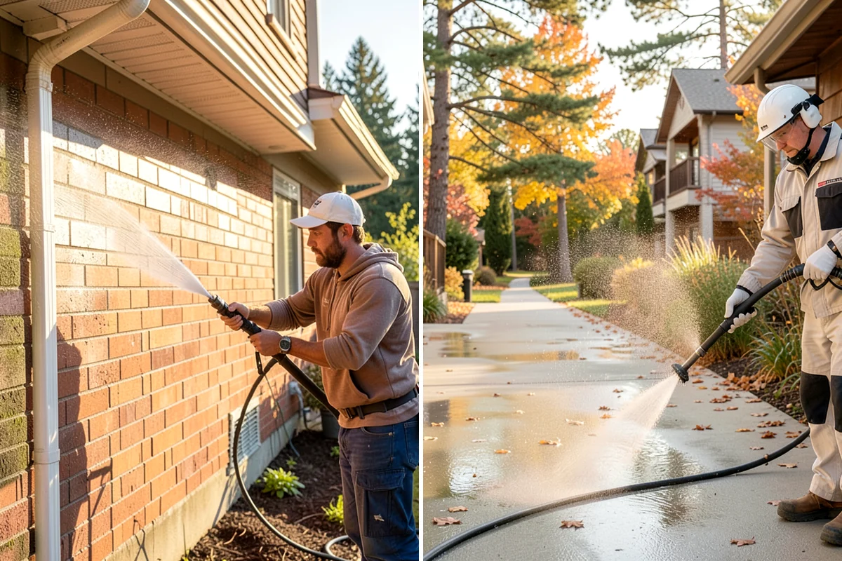 Dumpster Pad Cleaning in Clyde Hill, King County, WA - Clear loose debris from the pad and enclosure