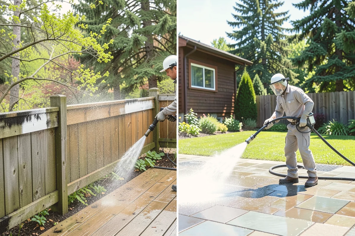 Dumpster Pad Cleaning in Eatonville, Pierce County, WA - Clear loose debris from the pad and enclosure