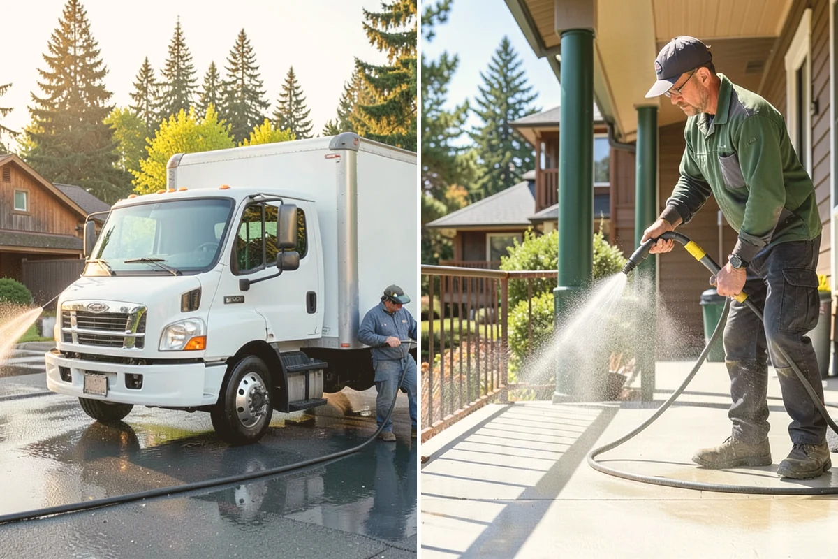 Dumpster Pad Cleaning in Edmonds, Snohomish County, WA - Clear loose debris from the pad and enclosure