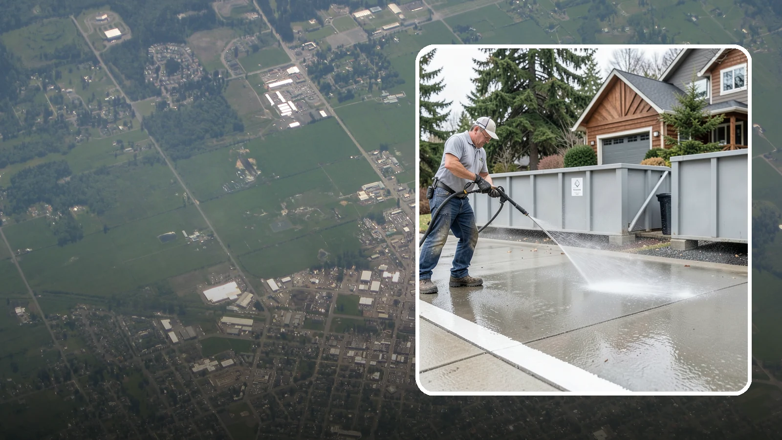 Dumpster Pad Cleaning in Enumclaw, King County, WA - We scrub and sanitize dumpster pads at Washington businesses to eliminate odor, grime, and pest-attracting residue.