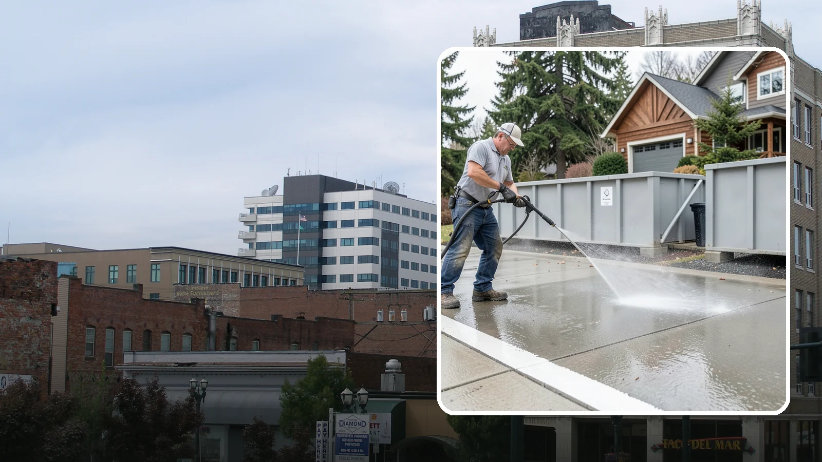 Dumpster Pad Cleaning in Everett, Snohomish County, WA - We scrub and sanitize dumpster pads at Washington businesses to eliminate odor, grime, and pest-attracting residue.
