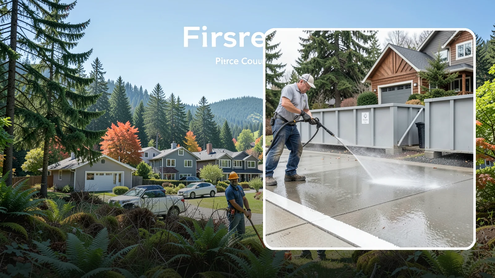 Dumpster Pad Cleaning in Fircrest, Pierce County, WA - We scrub and sanitize dumpster pads at Washington businesses to eliminate odor, grime, and pest-attracting residue.