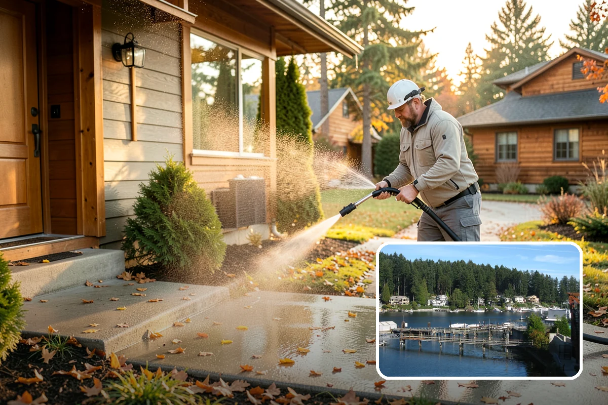 Dumpster Pad Cleaning in Gig Harbor, Pierce County, WA - Eliminates foul odors from decaying waste
