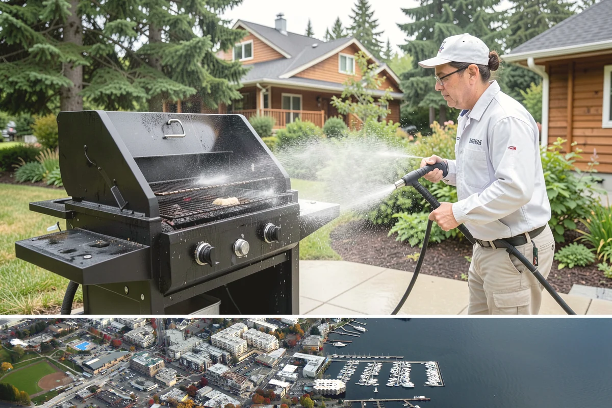 Dumpster Pad Cleaning in Kirkland, King County, WA - Dumpster pads should be cleaned monthly year-round, since Washington's damp air keeps waste residue from drying and worsens odor.