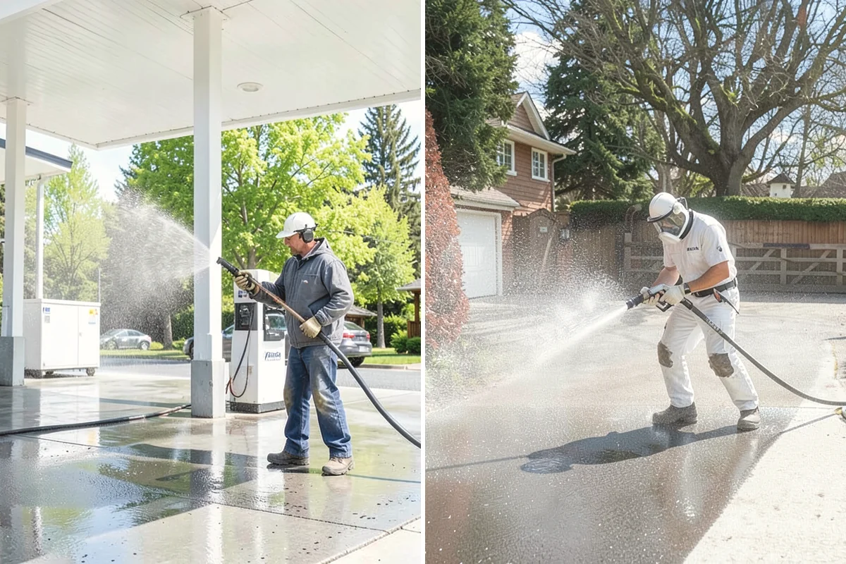 Dumpster Pad Cleaning in Lake Stevens, Snohomish County, WA - Clear loose debris from the pad and enclosure