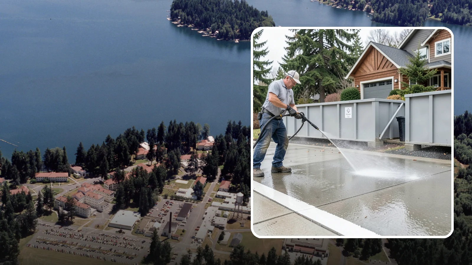 Dumpster Pad Cleaning in Lakewood, Pierce County, WA - We scrub and sanitize dumpster pads at Washington businesses to eliminate odor, grime, and pest-attracting residue.