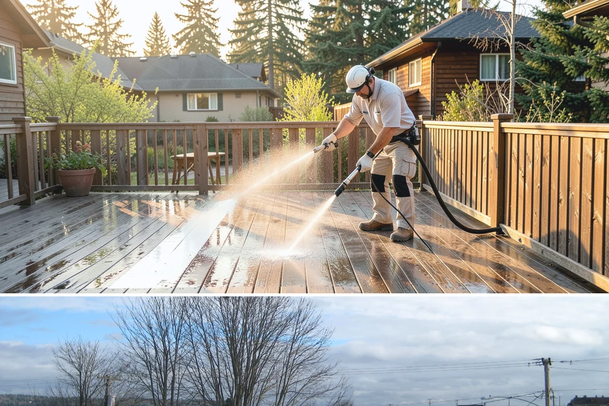 Dumpster Pad Cleaning in Langley, Island County, WA - Dumpster pads should be cleaned monthly year-round, since Washington's damp air keeps waste residue from drying and worsens odor.