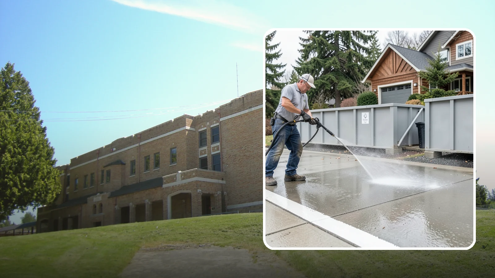 Dumpster Pad Cleaning in Maple Valley, King County, WA - We scrub and sanitize dumpster pads at Washington businesses to eliminate odor, grime, and pest-attracting residue.