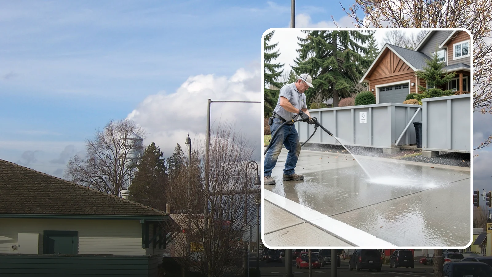 Dumpster Pad Cleaning in Marysville, Snohomish County, WA - We scrub and sanitize dumpster pads at Washington businesses to eliminate odor, grime, and pest-attracting residue.