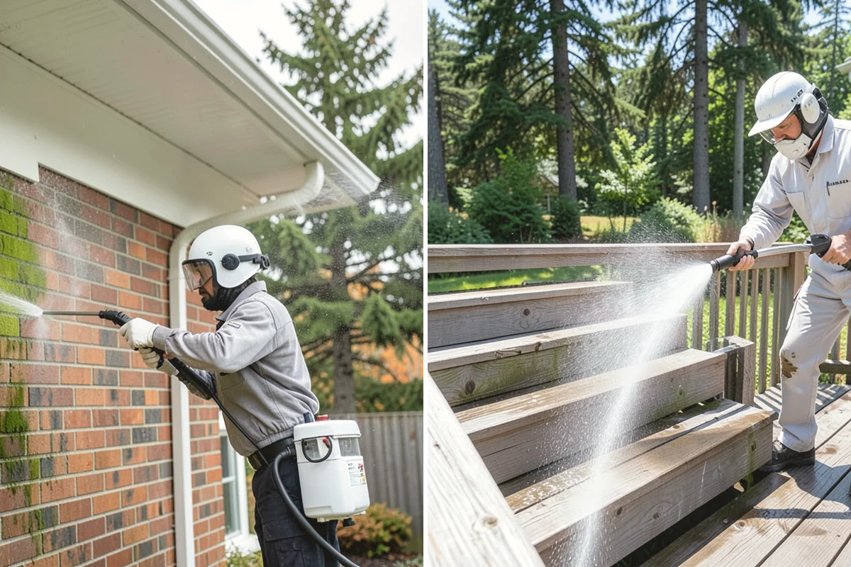 Dumpster Pad Cleaning in Mill Creek, Snohomish County, WA - Clear loose debris from the pad and enclosure