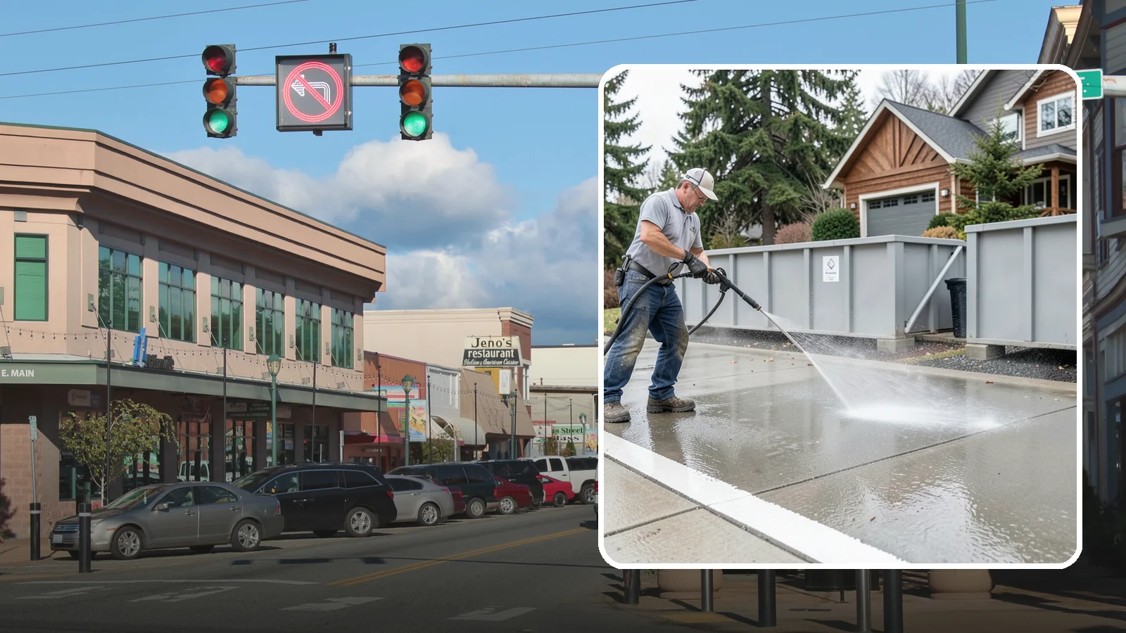 Dumpster Pad Cleaning in Monroe, Snohomish County, WA - We scrub and sanitize dumpster pads at Washington businesses to eliminate odor, grime, and pest-attracting residue.