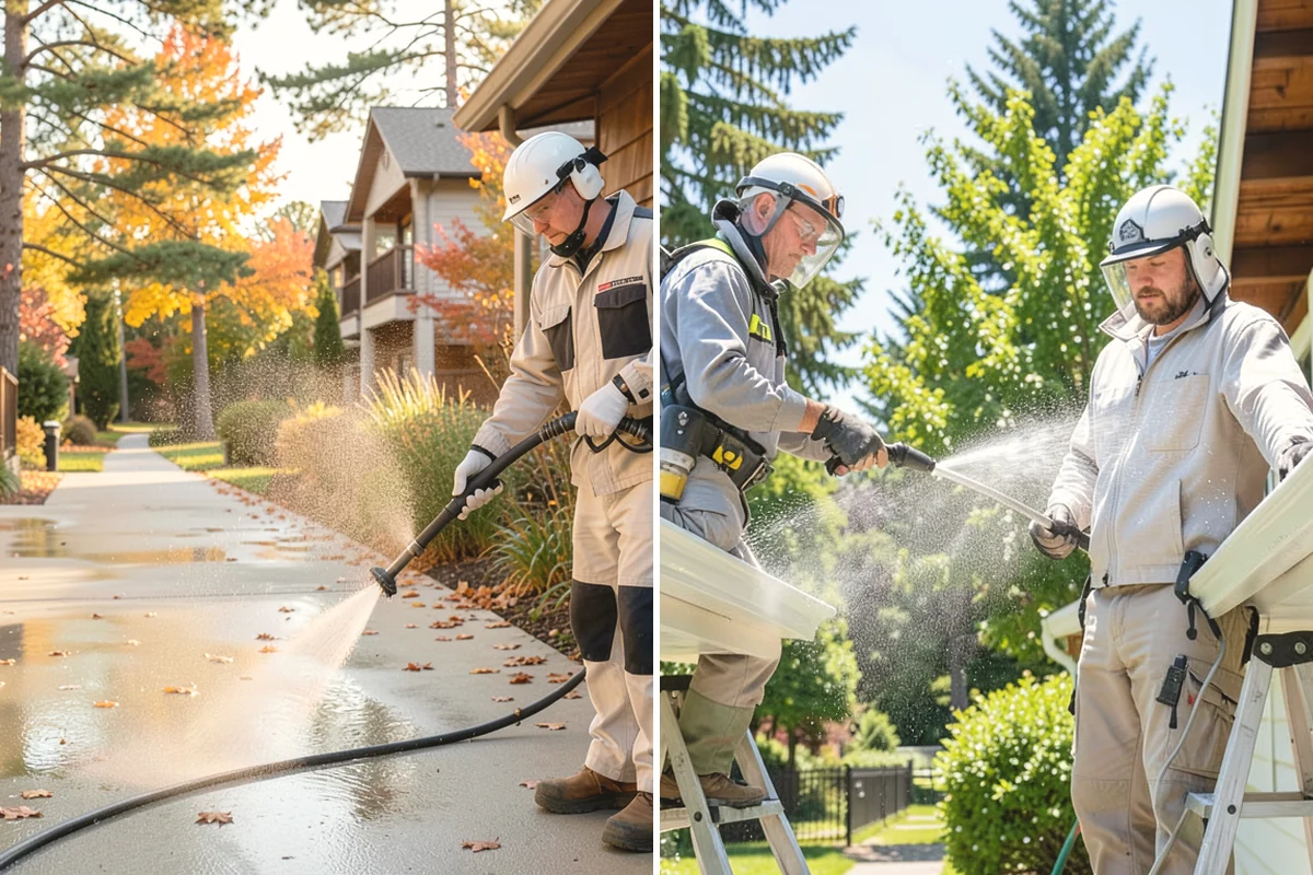 Dumpster Pad Cleaning in Mountlake Terrace, Snohomish County, WA - Clear loose debris from the pad and enclosure
