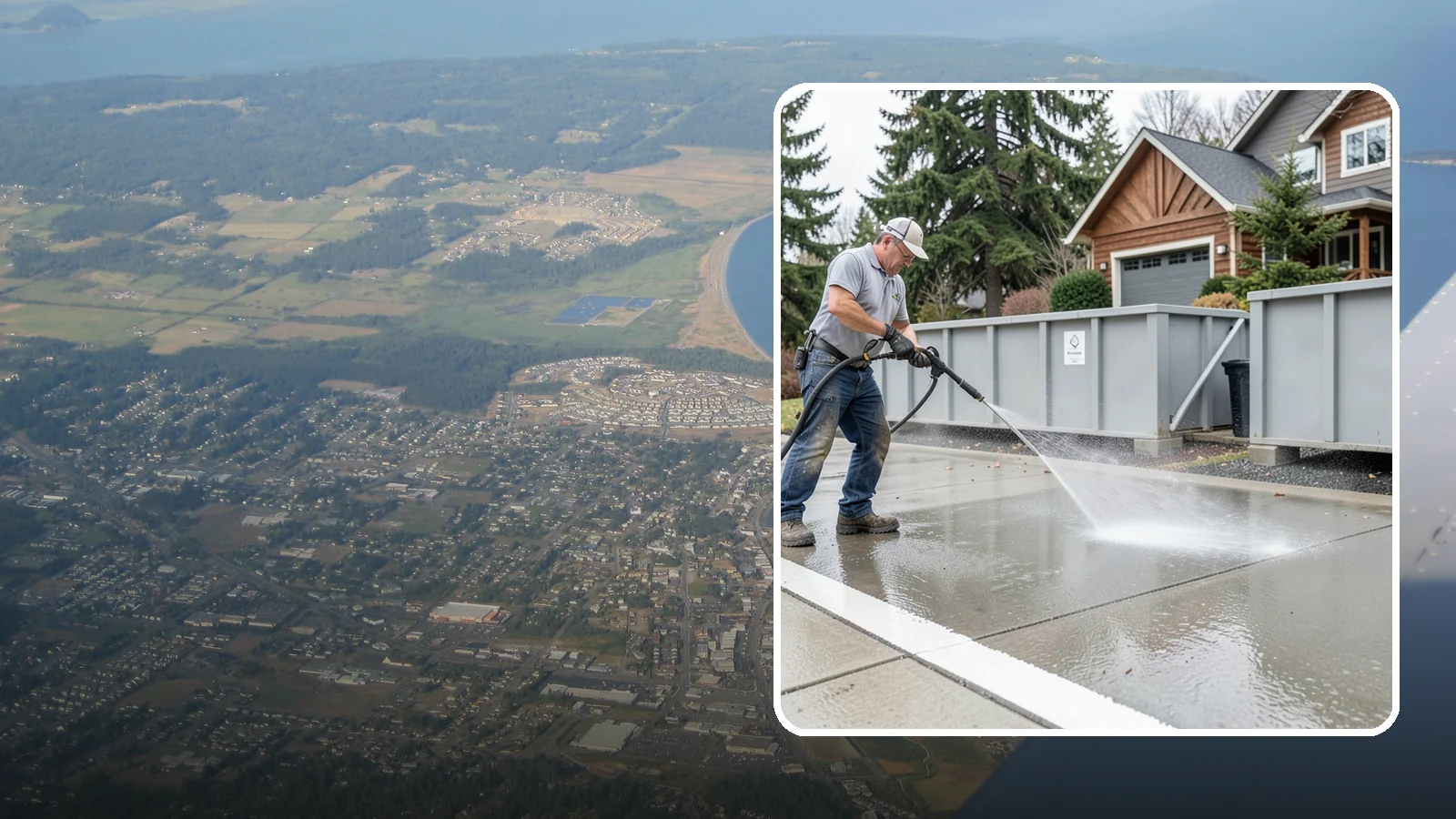 Dumpster Pad Cleaning in Oak Harbor, Island County, WA - We scrub and sanitize dumpster pads at Washington businesses to eliminate odor, grime, and pest-attracting residue.